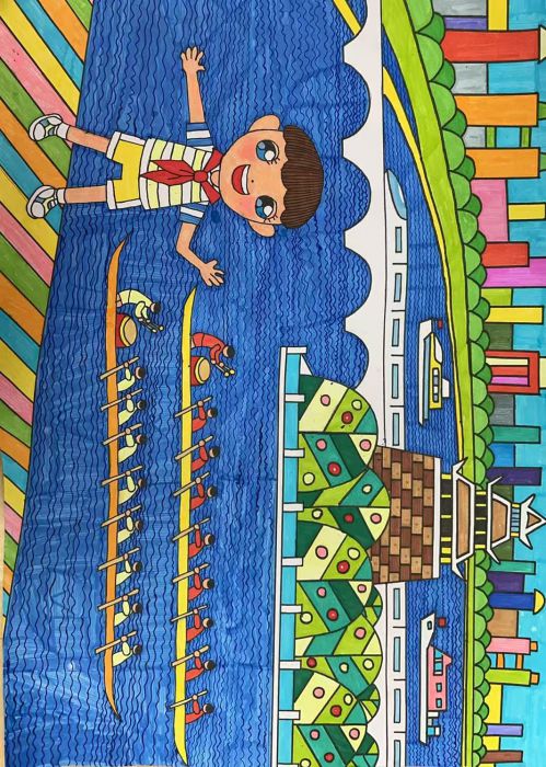 沱江河上赛龙舟