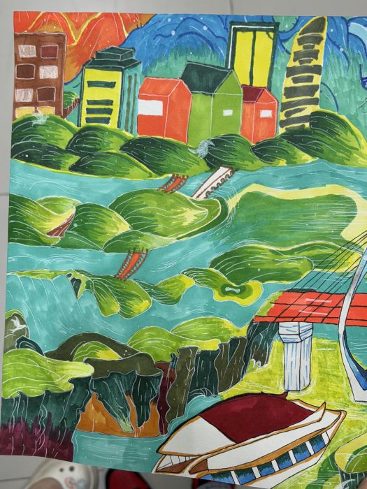 河长制里护江秀，画笔端中绘水悠