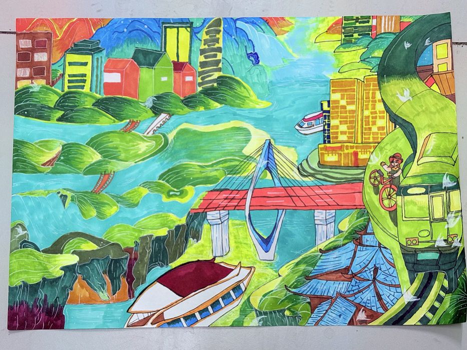 河长制里护江秀，画笔端中绘水悠