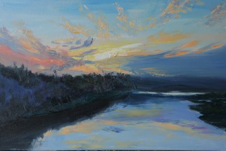 沱五桥畔江湾夕韵